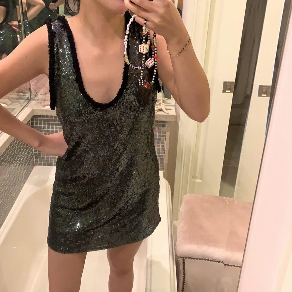 FURTHER REDUCED Zara Sequin Backless Dress